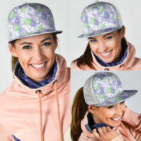 Anthurium Plumeria Lei Pastel Mesh Trucker Cap Purple Hawaiian Splendid Palaka