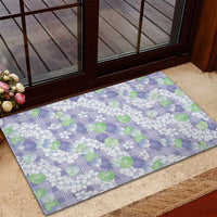 Anthurium Plumeria Lei Pastel Rubber Doormat Purple Hawaiian Splendid Palaka