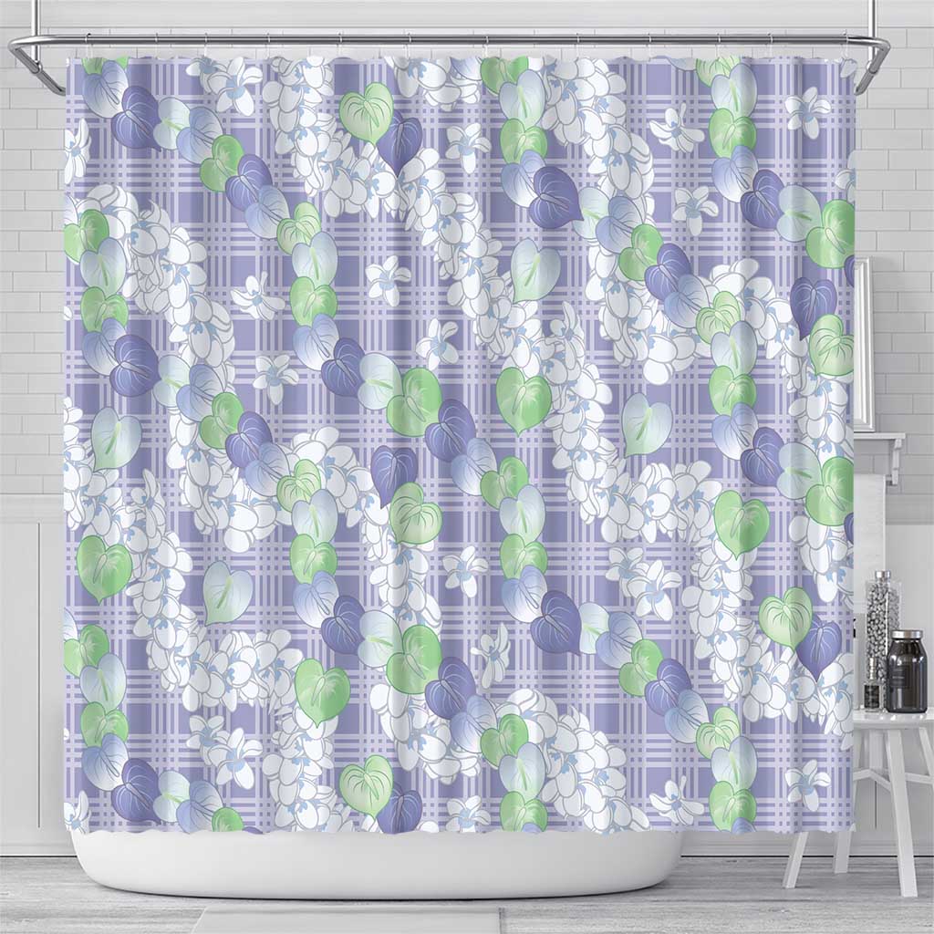 Anthurium Plumeria Lei Pastel Shower Curtain Purple Hawaiian Splendid Palaka