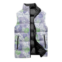 Anthurium Plumeria Lei Pastel Sleeveless Puffer Jacket Purple Hawaiian Splendid Palaka