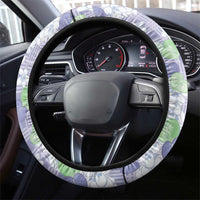 Anthurium Plumeria Lei Pastel Steering Wheel Cover Purple Hawaiian Splendid Palaka