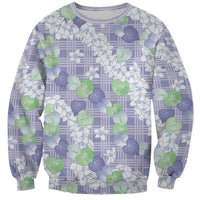 Anthurium Plumeria Lei Pastel Sweatshirt Purple Hawaiian Splendid Palaka