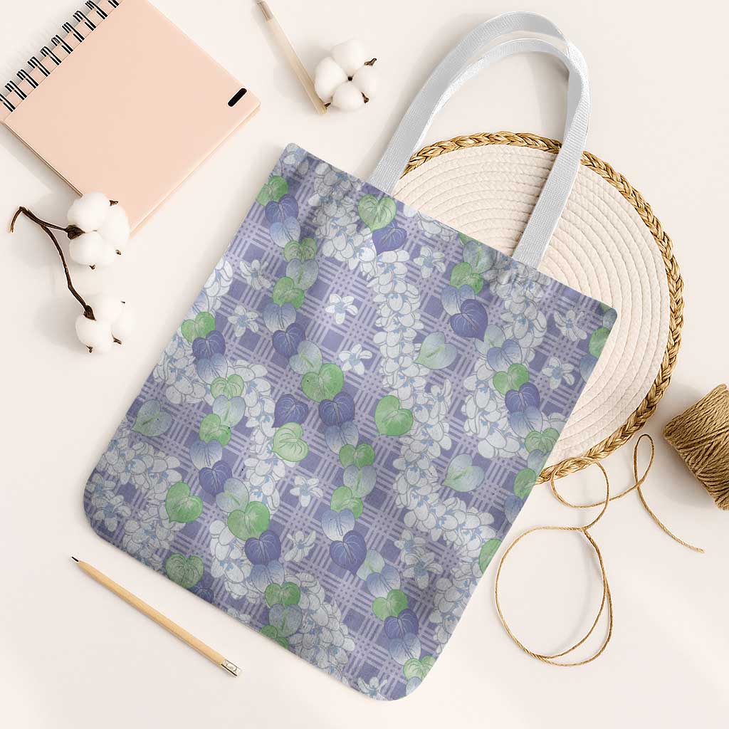 Anthurium Plumeria Lei Pastel Tote Bag Purple Hawaiian Splendid Palaka