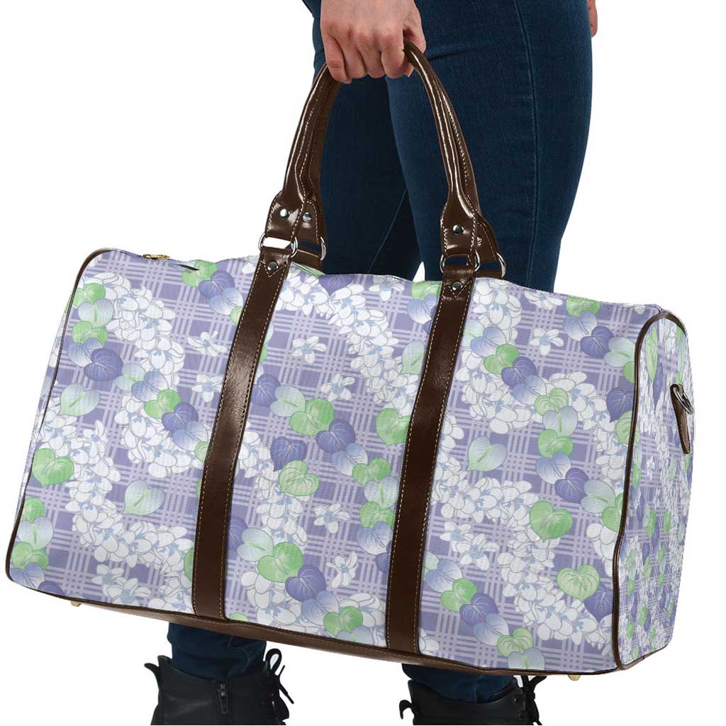 Anthurium Plumeria Lei Pastel Travel Bag Purple Hawaiian Splendid Palaka