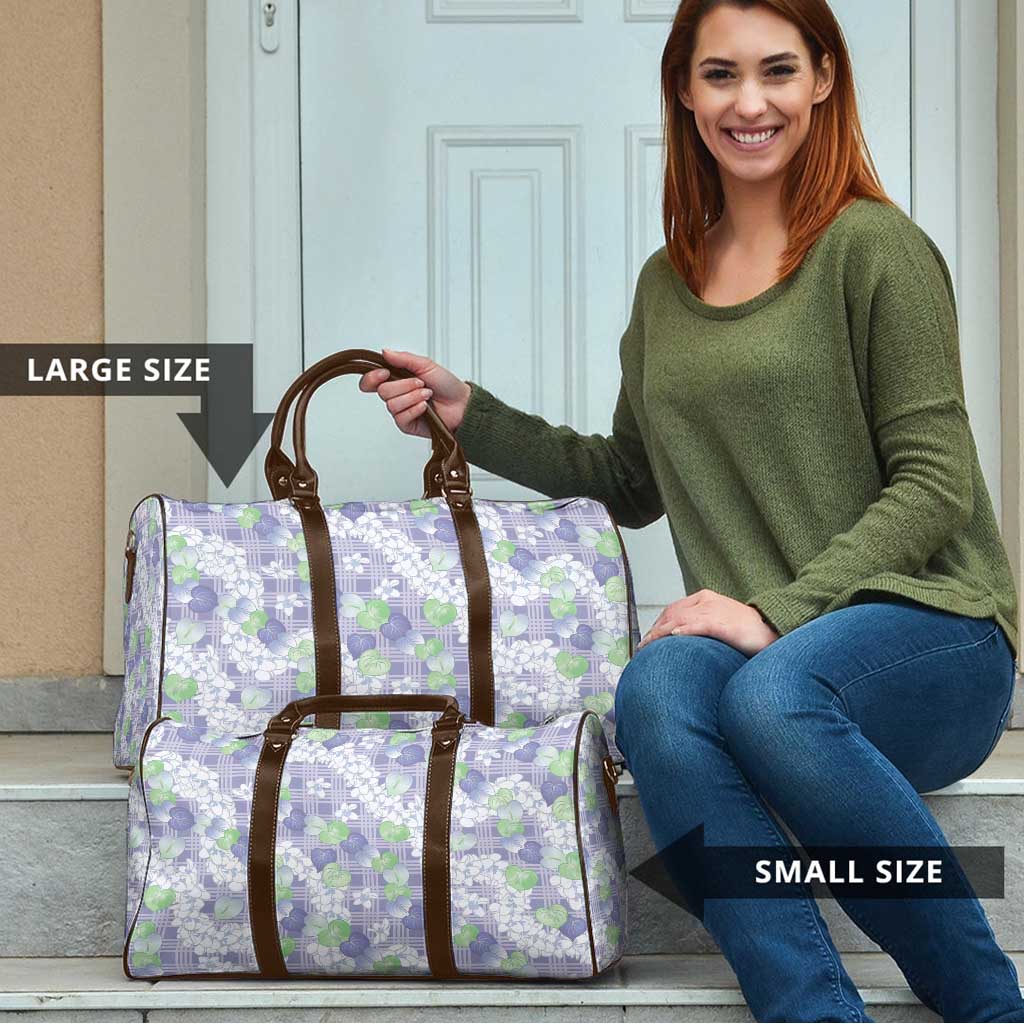 Anthurium Plumeria Lei Pastel Travel Bag Purple Hawaiian Splendid Palaka