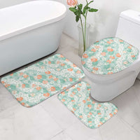 Anthurium Plumeria Lei Pastel Bathroom Set Teal Hawaiian Splendid Palaka