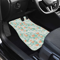 Anthurium Plumeria Lei Pastel Car Mats Teal Hawaiian Splendid Palaka