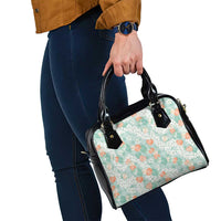 Anthurium Plumeria Lei Pastel Shoulder Handbag Teal Hawaiian Splendid Palaka