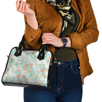 Anthurium Plumeria Lei Pastel Shoulder Handbag Teal Hawaiian Splendid Palaka