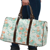 Anthurium Plumeria Lei Pastel Travel Bag Teal Hawaiian Splendid Palaka