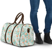 Anthurium Plumeria Lei Pastel Travel Bag Teal Hawaiian Splendid Palaka