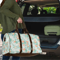 Anthurium Plumeria Lei Pastel Travel Bag Teal Hawaiian Splendid Palaka