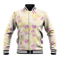 Anthurium Plumeria Lei Pastel Baseball Jacket Yellow Hawaiian Splendid Palaka