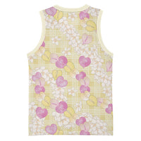 Anthurium Plumeria Lei Pastel Basketball Jersey Yellow Hawaiian Splendid Palaka