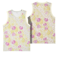 Anthurium Plumeria Lei Pastel Basketball Jersey Yellow Hawaiian Splendid Palaka