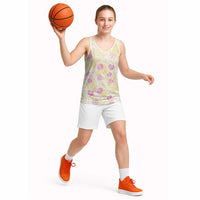 Anthurium Plumeria Lei Pastel Basketball Jersey Yellow Hawaiian Splendid Palaka
