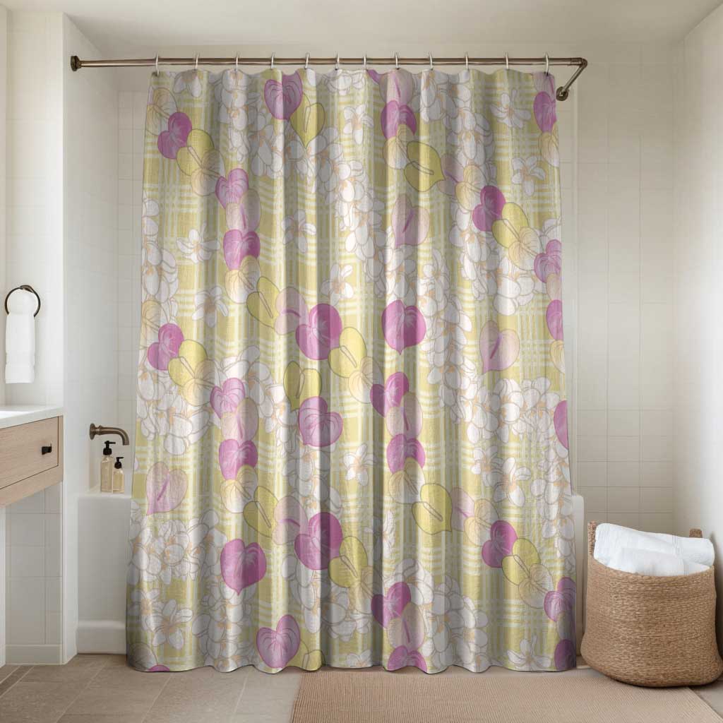 Anthurium Plumeria Lei Pastel Bathroom Set Yellow Hawaiian Splendid Palaka