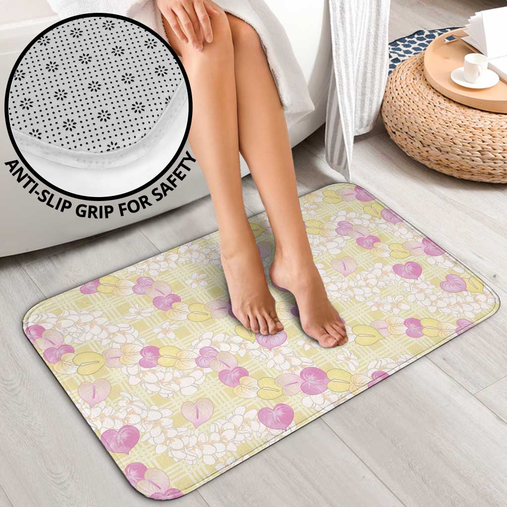 Anthurium Plumeria Lei Pastel Bathroom Set Yellow Hawaiian Splendid Palaka