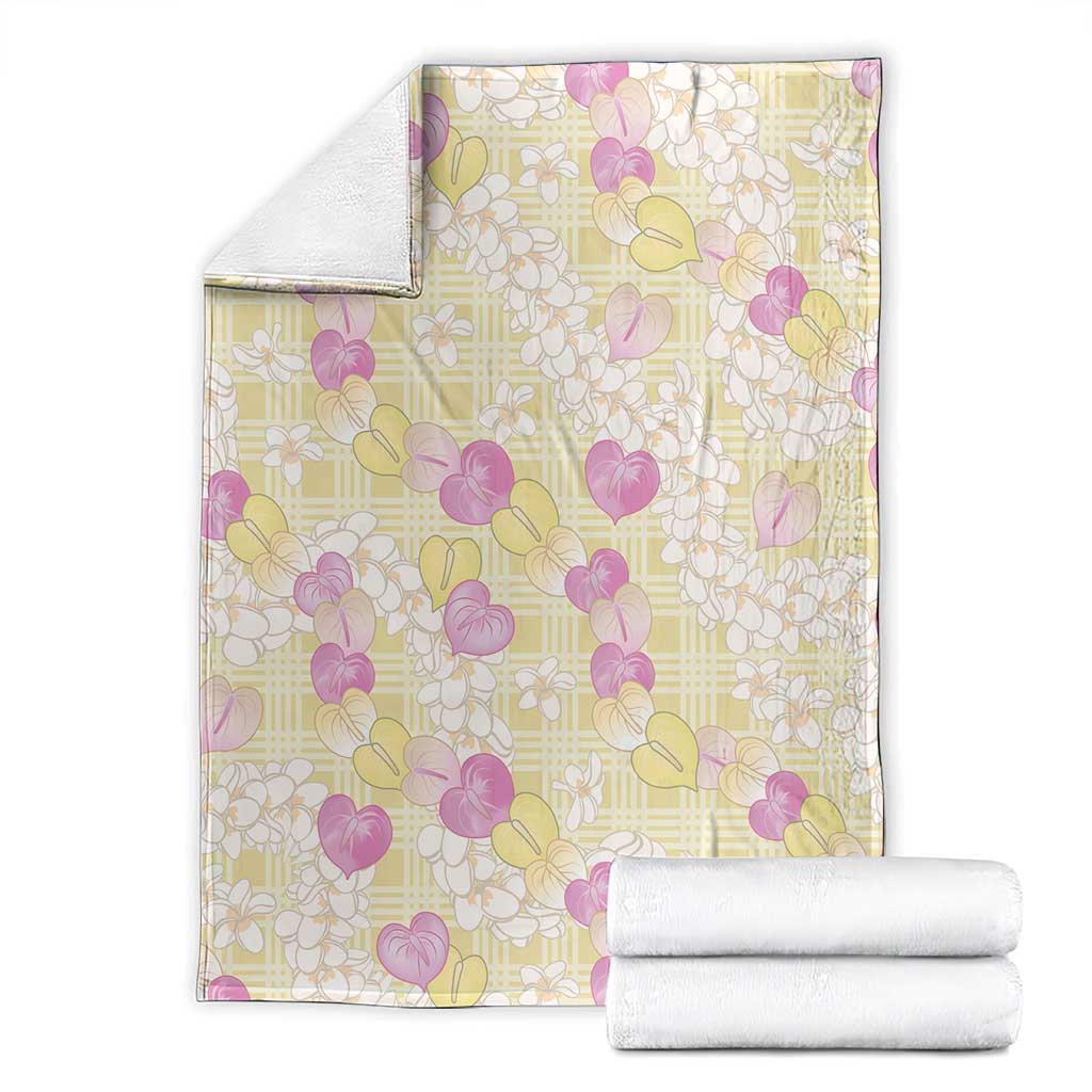 Anthurium Plumeria Lei Pastel Blanket Yellow Hawaiian Splendid Palaka