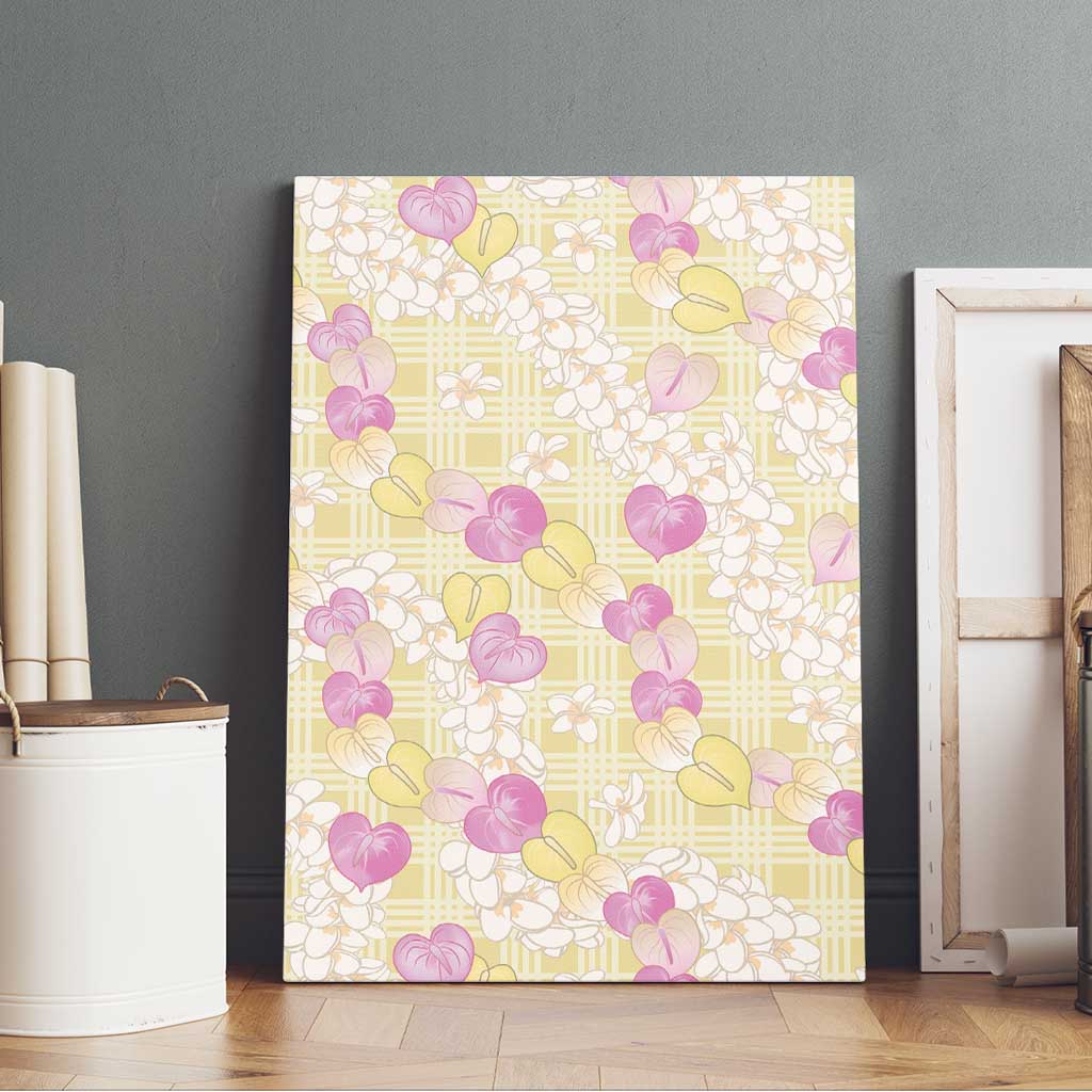 Anthurium Plumeria Lei Pastel Canvas Wall Art Yellow Hawaiian Splendid Palaka