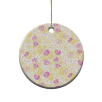 Anthurium Plumeria Lei Pastel Ceramic Ornament Yellow Hawaiian Splendid Palaka LT01 - Polynesian Pride