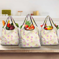 Anthurium Plumeria Lei Pastel Grocery Bag Yellow Hawaiian Splendid Palaka