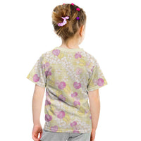 Anthurium Plumeria Lei Pastel Kid T Shirt Yellow Hawaiian Splendid Palaka