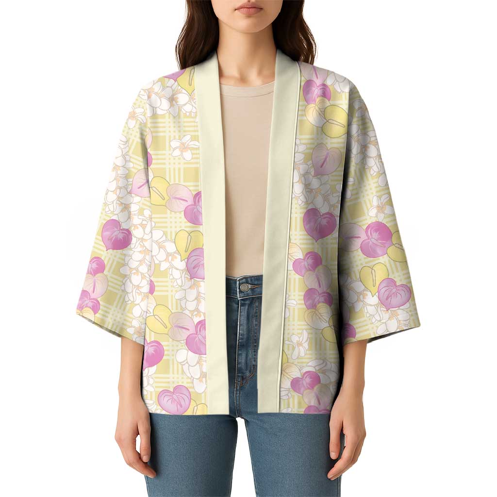 Anthurium Plumeria Lei Pastel Kimono Yellow Hawaiian Splendid Palaka