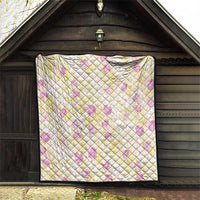 Anthurium Plumeria Lei Pastel Quilt Yellow Hawaiian Splendid Palaka