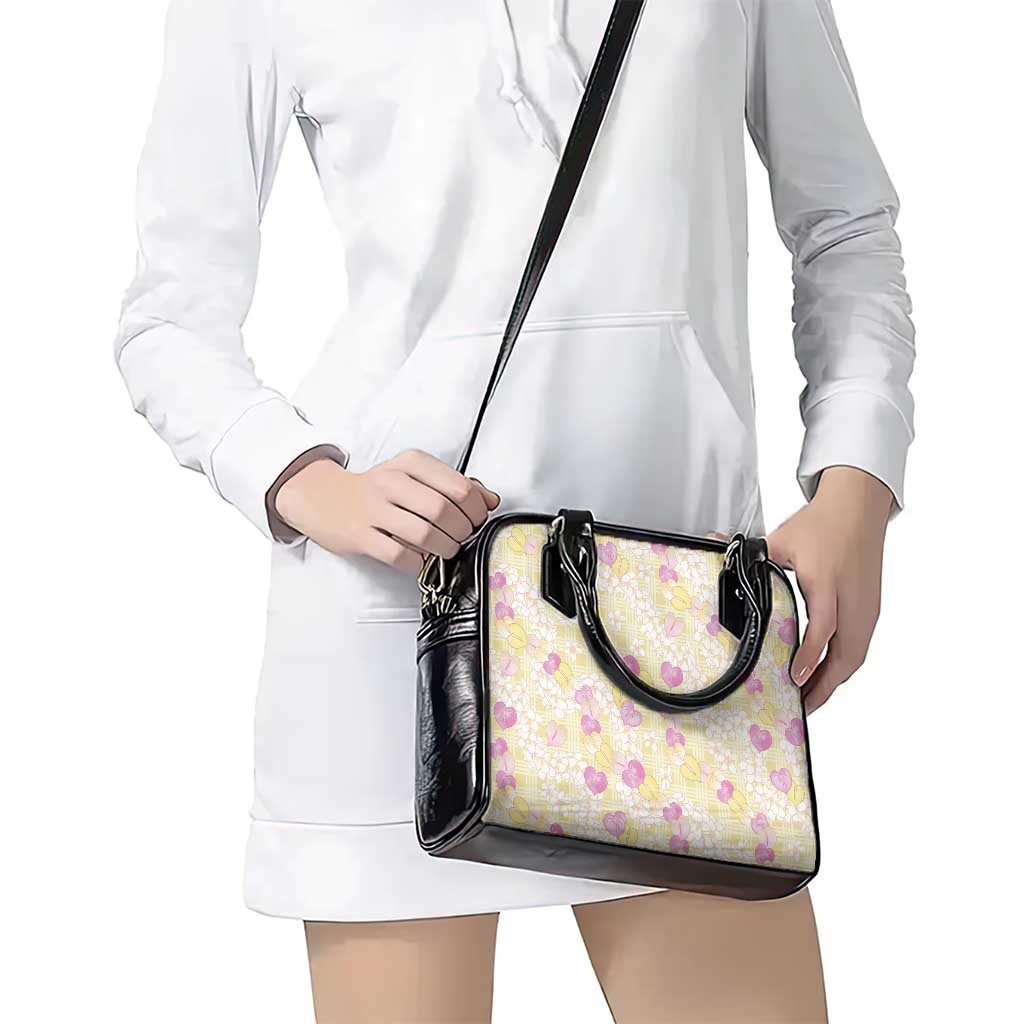 Anthurium Plumeria Lei Pastel Shoulder Handbag Yellow Hawaiian Splendid Palaka
