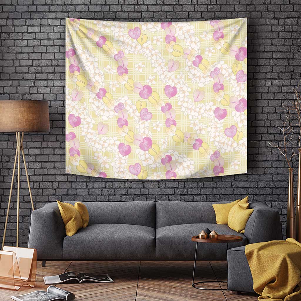 Anthurium Plumeria Lei Pastel Tapestry Yellow Hawaiian Splendid Palaka