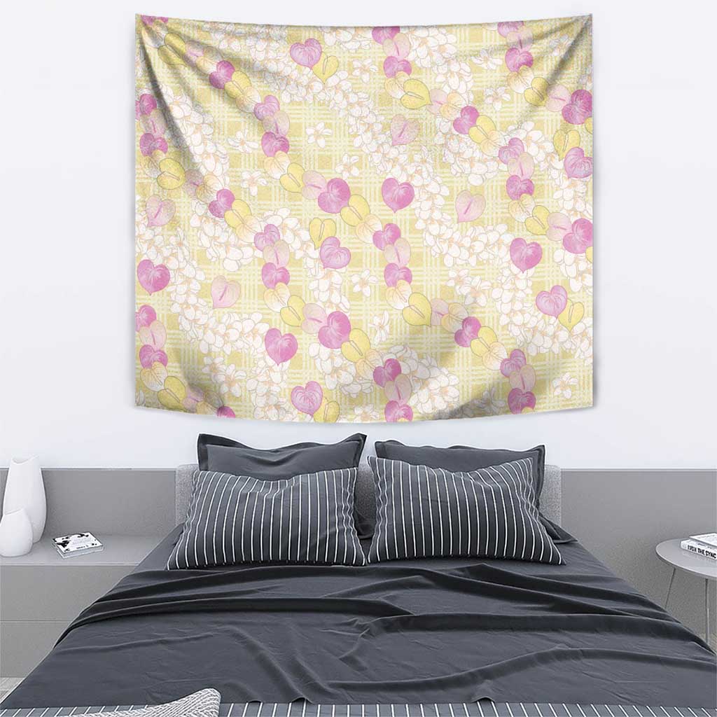 Anthurium Plumeria Lei Pastel Tapestry Yellow Hawaiian Splendid Palaka