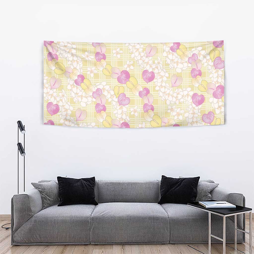 Anthurium Plumeria Lei Pastel Tapestry Yellow Hawaiian Splendid Palaka
