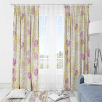 Anthurium Plumeria Lei Pastel Window Curtain Yellow Hawaiian Splendid Palaka