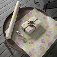 Anthurium Plumeria Lei Pastel Wrapping Paper Yellow Hawaiian Splendid Palaka