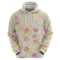 Anthurium Plumeria Lei Pastel Zip Hoodie Yellow Hawaiian Splendid Palaka