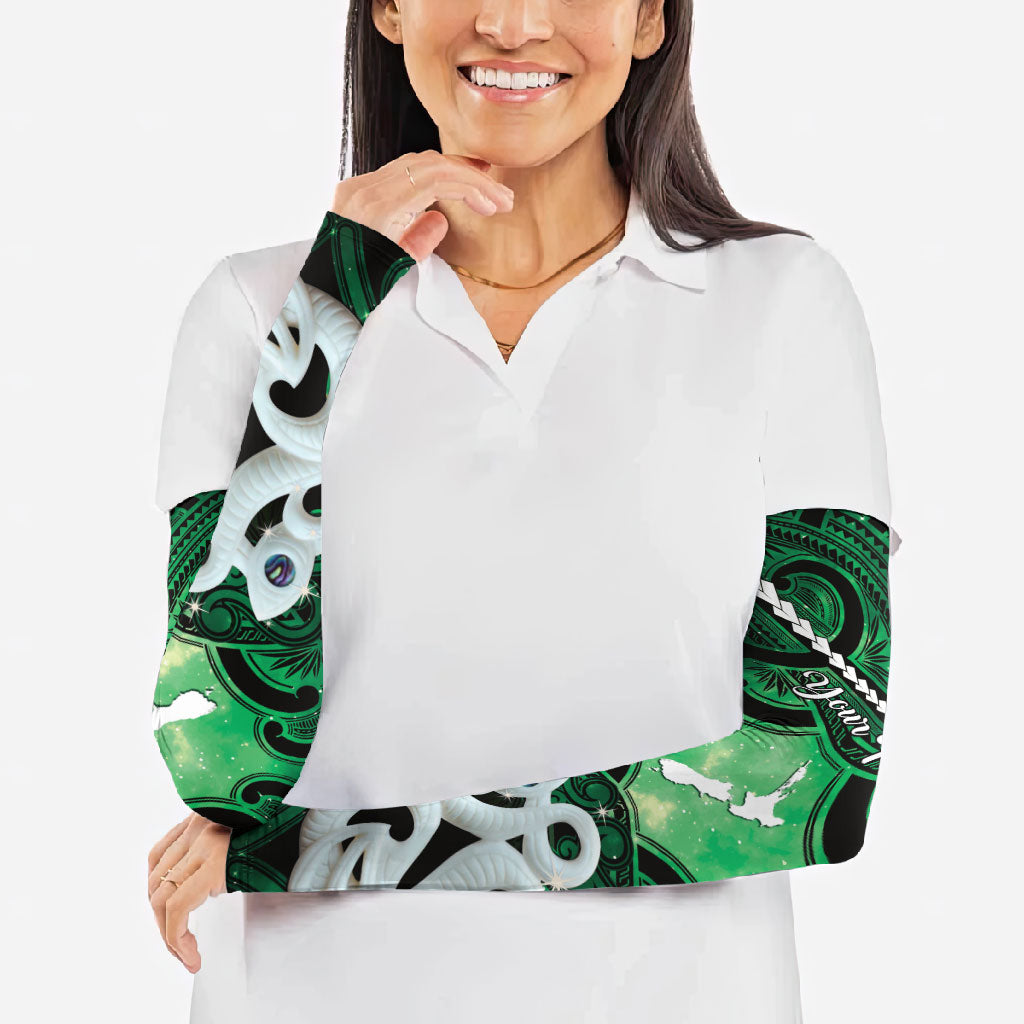 Personalised Maori Matariki Manaia Kakariki Arm Sleeves Maori Kowhaiwhai Pattern Galaxy