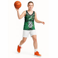Personalised Maori Matariki Manaia Kakariki Basketball Jersey Maori Kowhaiwhai Pattern Galaxy