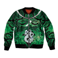 Personalised Maori Matariki Manaia Kakariki Bomber Jacket Maori Kowhaiwhai Pattern Galaxy