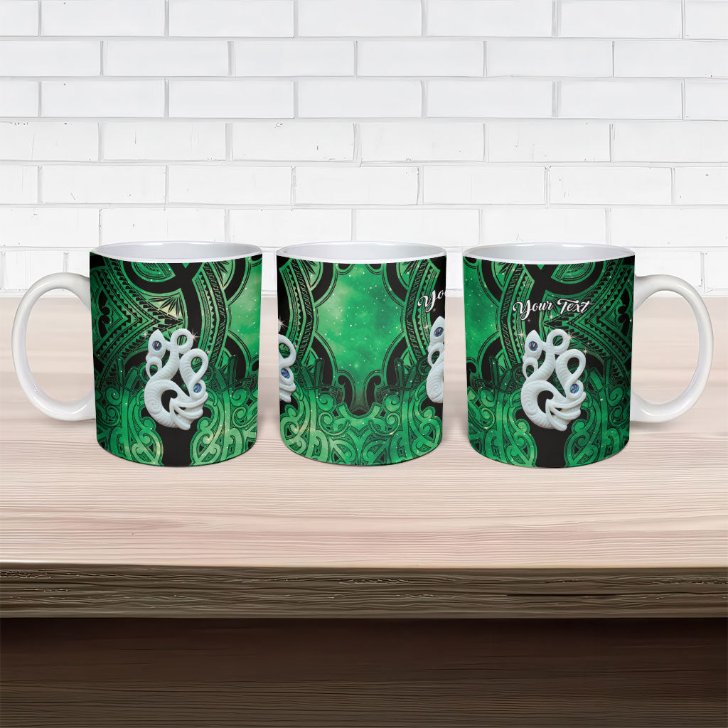 Personalised Maori Matariki Manaia Kakariki Ceramic Mug Maori Kowhaiwhai Pattern Galaxy