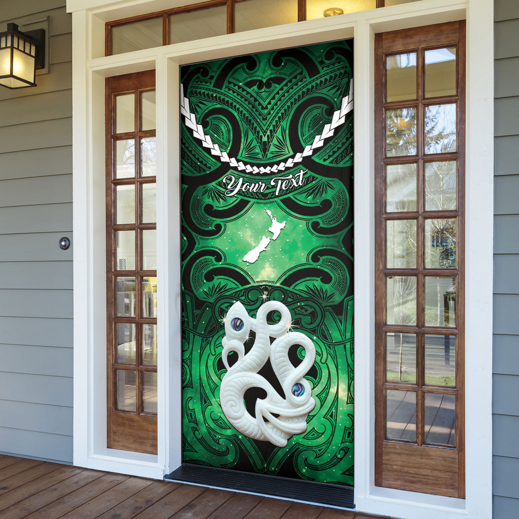 Personalised Maori Matariki Manaia Kakariki Door Cover Maori Kowhaiwhai Pattern Galaxy