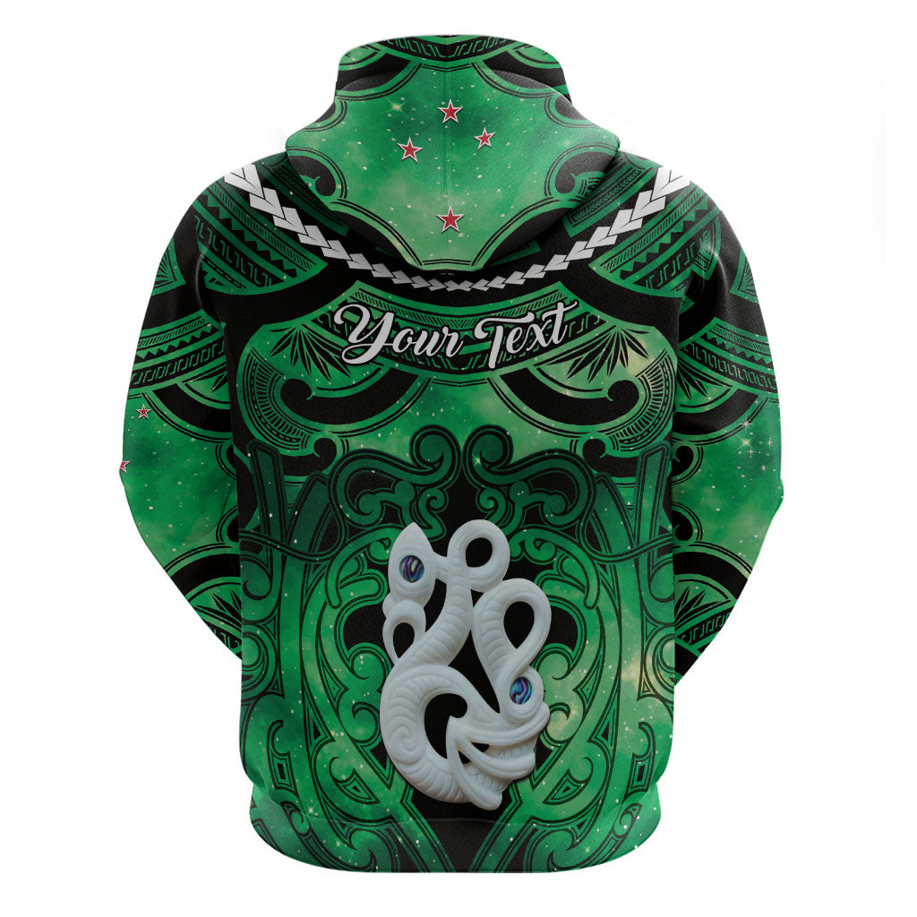 Personalised Maori Matariki Manaia Kakariki Hoodie Maori Kowhaiwhai Pattern Galaxy