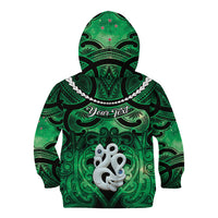 Personalised Maori Matariki Manaia Kakariki Kid Hoodie Maori Kowhaiwhai Pattern Galaxy