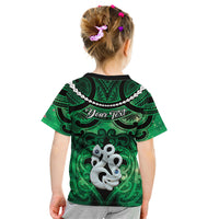 Personalised Maori Matariki Manaia Kakariki Kid T Shirt Maori Kowhaiwhai Pattern Galaxy