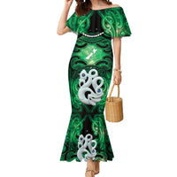 Personalised Maori Matariki Manaia Kakariki Mermaid Dress Maori Kowhaiwhai Pattern Galaxy