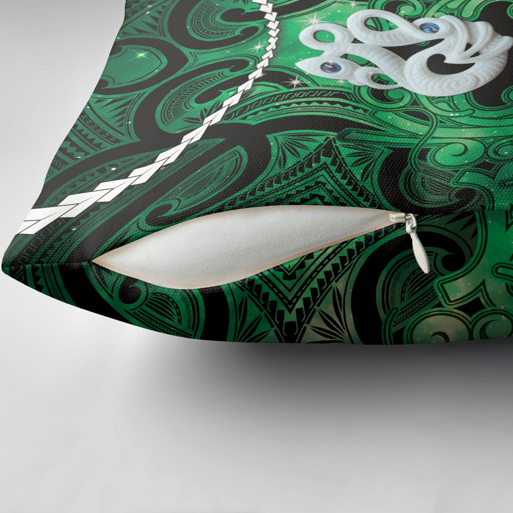 Maori Matariki Manaia Kakariki Pillow Cover Maori Kowhaiwhai Pattern Galaxy