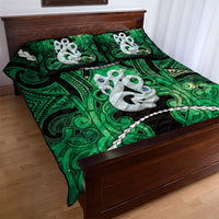 Maori Matariki Manaia Kakariki Quilt Bed Set Maori Kowhaiwhai Pattern Galaxy