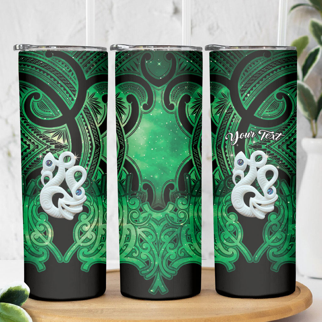 Personalised Maori Matariki Manaia Kakariki Skinny Tumbler Maori Kowhaiwhai Pattern Galaxy