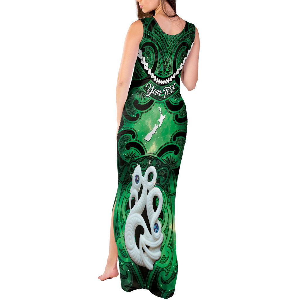 Personalised Maori Matariki Manaia Kakariki Tank Maxi Dress Maori Kowhaiwhai Pattern Galaxy