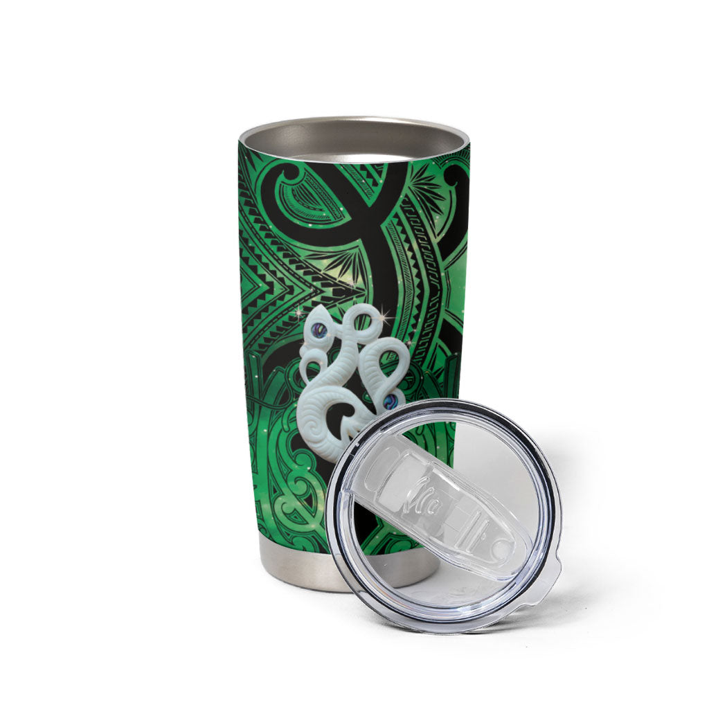 Personalised Maori Matariki Manaia Kakariki Tumbler Cup Maori Kowhaiwhai Pattern Galaxy